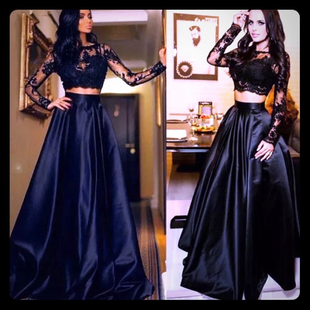 New! Beautiful Lace top with silky maxi skirt!